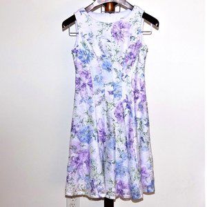 Studio One New York purple floral fit & flare sleeveless dress size 4